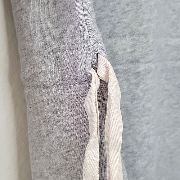 ATHLETA Gray Long Sleeve Crew Neck Sweatshirt size M Draw Waist Pullover Active - Picture 6 of 13
